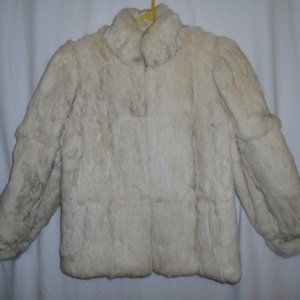 Tan/White Rabbit Fur Jacket